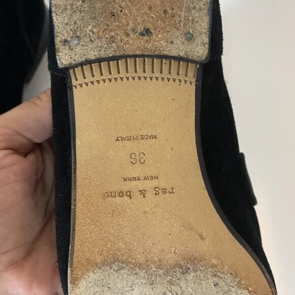 Rag & Bone New York Black Suede Women’s Loafers Dress Shoe Size 36 - Picture 5 of 10
